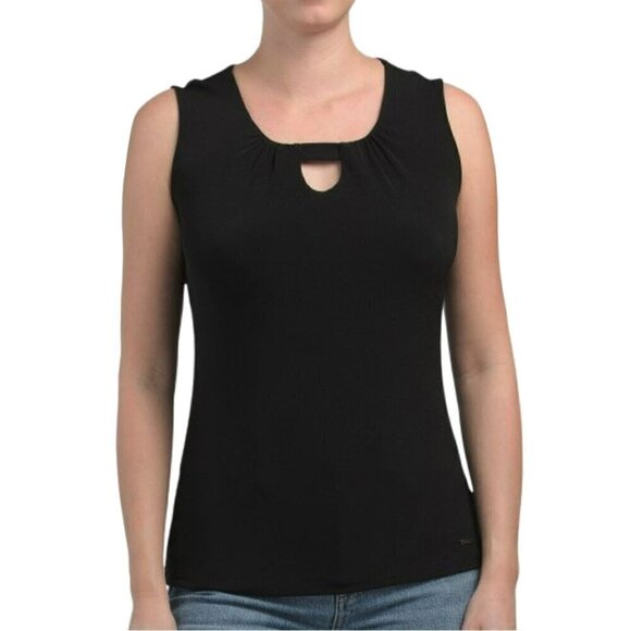 NWT T TAHARI Women's Sleeveless Keyhole Front Top - Picture 1 of 6